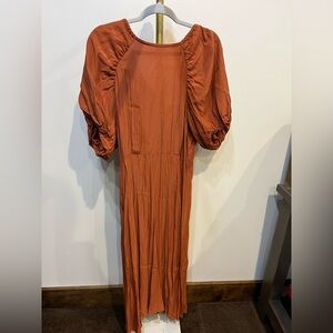 a new day Rust Puff Sleeve Dress